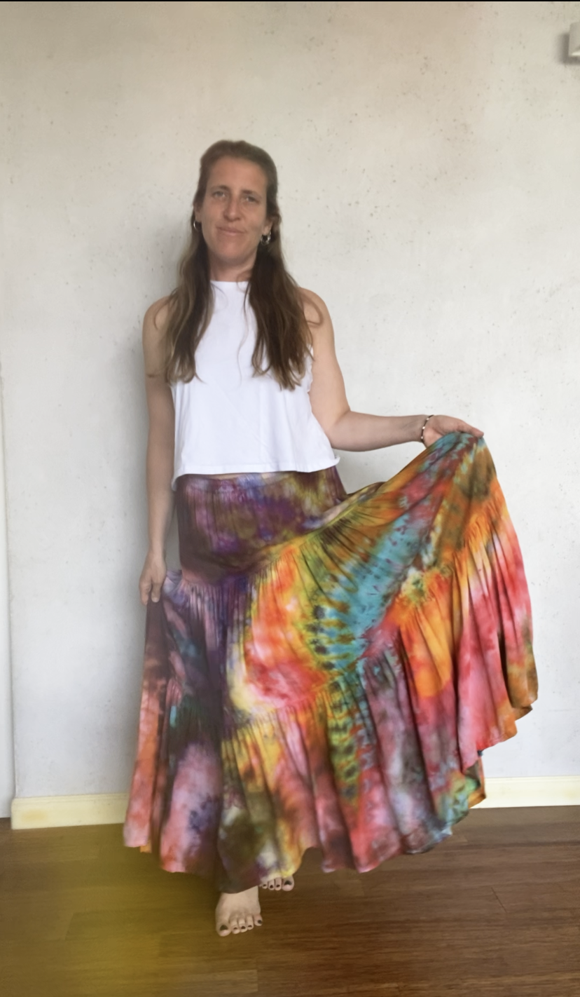 Malta Hand Dyed Tiered Maxi Skirt