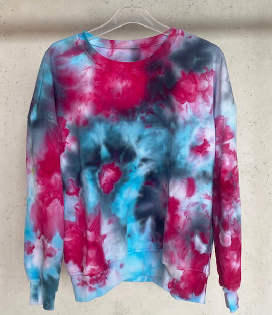 Teal Mix Media Tie Dyed Sweatshirt