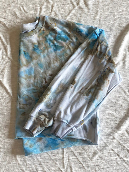Blue and Olive Tie Dyed Crop Top