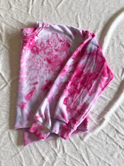 Fuchsia and Grey Tie Dyed Crop Top