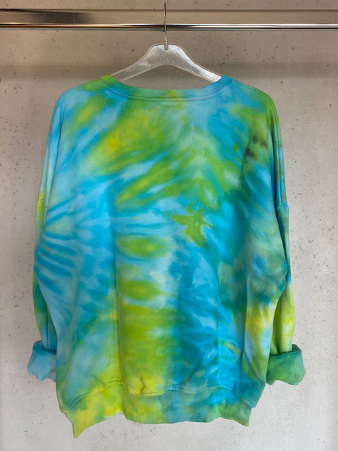 Double Floral Green Tie Dyed Sweatshirt