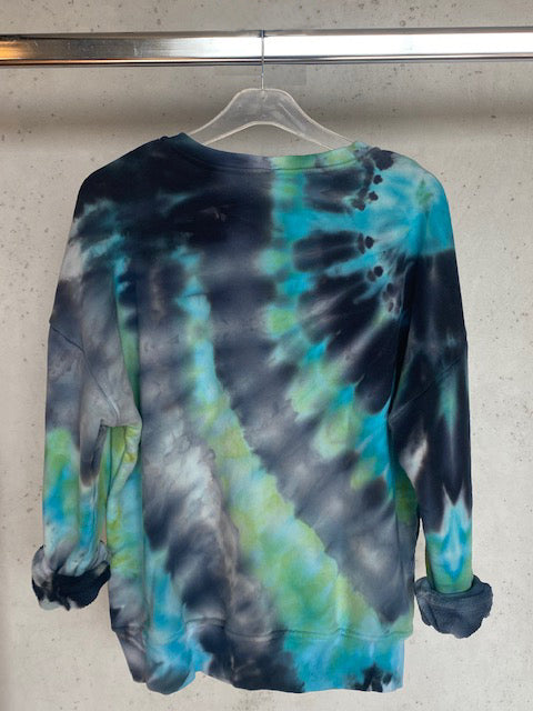 Turquoise Floral Spiral Sweatshirt